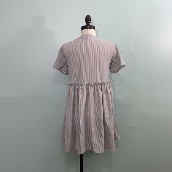 Hazel Pin Striped Tie Front Babydoll Dress - Picture 5 of 7